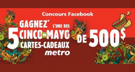 Gagnez 5 cartes cadeaux épicerie Metro de 500 chacune