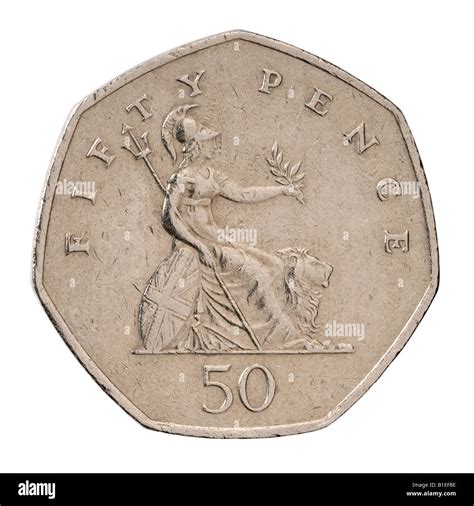 50 pence sterling coin Stock Photo - Alamy