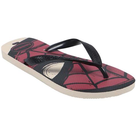 Chinelo Top Marvel Homem Aranha Logomania Bege Havaianas Chinelo