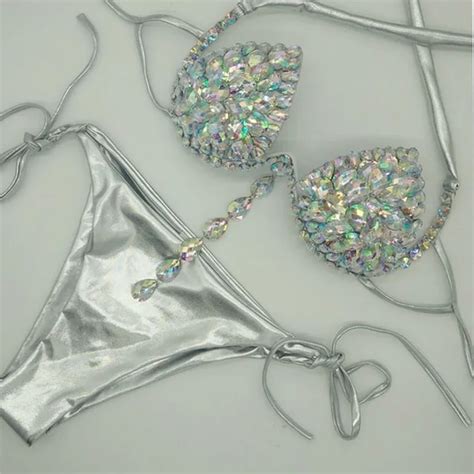 Venus vacation Conjunto de bikini con borlas bañador de diamantes de imitación traje de baño