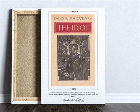 The Idiot Book Cover Poster Fyodor Dostoevsky The Idiot Poster The