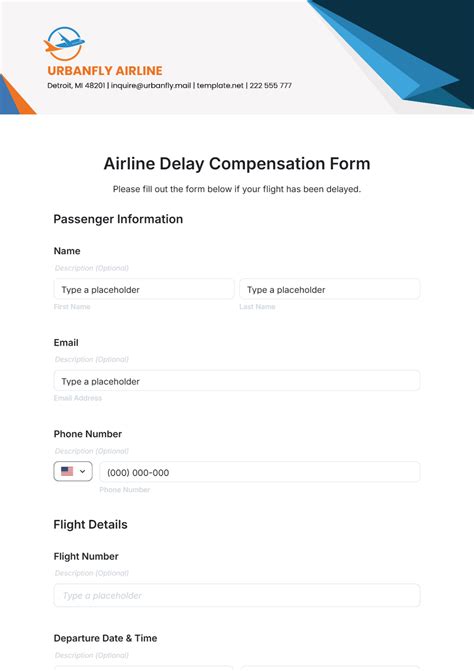 Free Airline Delay Compensation Form Template to Edit Online