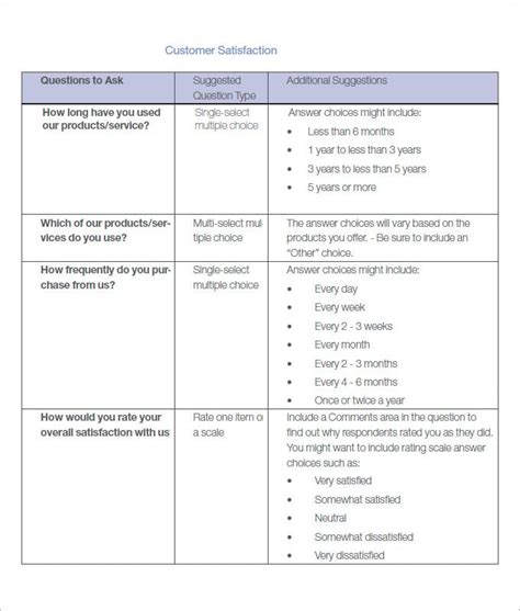 Printable Customer Satisfaction Survey Template Printable Templates Free