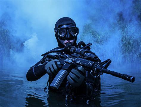 Frogman With Complete Diving Gear Photograph By Oleg Zabielin Pixels