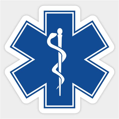 Star Of Life Emt Ems Health Care Rod Of Asclepius Blue Medical Symbol