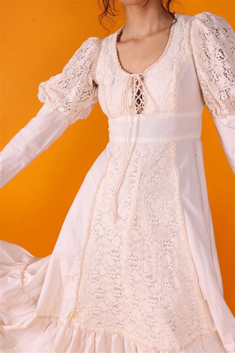 Vintage Gunne Sax By Jessica White Peasant Renaissance Crotched