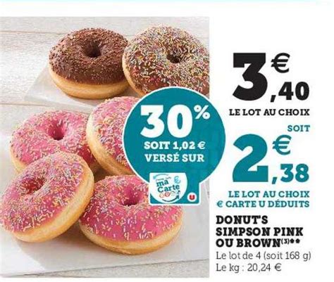 Promo Donuts Simpson Pink Ou Brown Chez U Express Icatalogue Fr