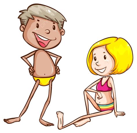 Beachwear Happy Character Enjoyment Vector Happy Character Enjoyment