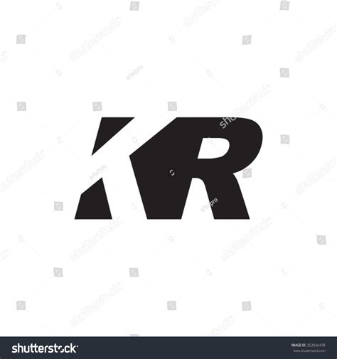 Kr Negative Space Letter Logo Stock Vector Illustration 353926478 ...
