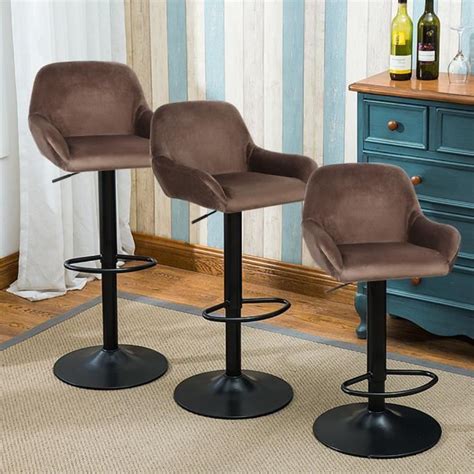 LOT DE 2 TABOURET DE BAR MARRON STYLE NORDIQUE CHAISES DE BAR EN BRAGA