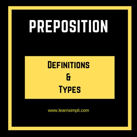 Preposition Definition Types Learn Simpli