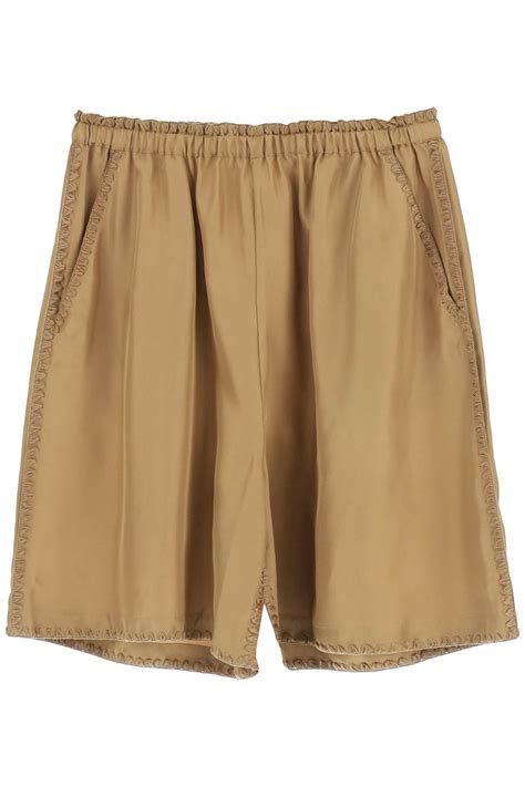 Buy Toteme Toteme Silk Shorts Beige Silk At 5 Off Editorialist