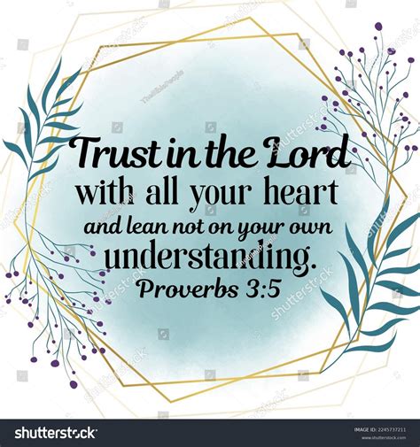 Proverbs 35 Trust Lord All Your Stock Illustration 2245737211