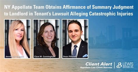 NY Appellate Team Obtains Affirmance of Summary Judgment to Landlord in