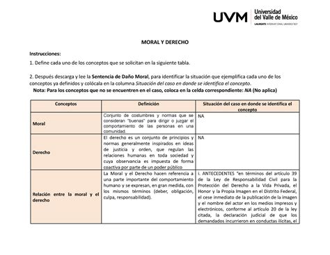 Proyecto Integrador Pt Moral Y Derecho Instrucciones Define