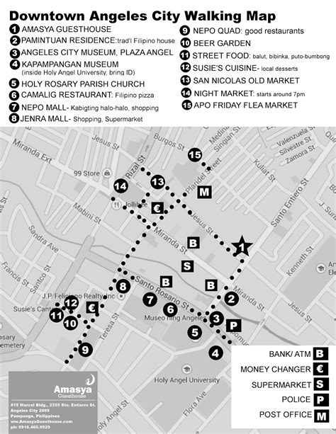 Amasya Guesthouse: Updated Walking Map of Downtown Angeles City