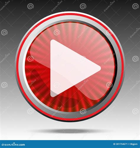 Red Play Button. Play Button Triangle Right Arrow. Template for Radio ...