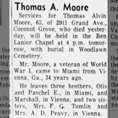 Obituary For Thomas Alvin Moore Aged 63 Newspapers