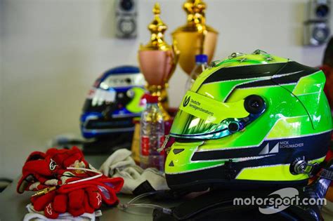 Mick Schumacher helmet at MRF Challenge: Dubai