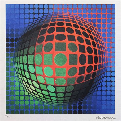 1970s Original Victor Vasarely Op Art Limited Edition Lithograph - Hunt ...