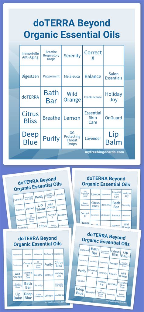 Virtual DoTERRA Beyond Organic Essential Oils Bingo