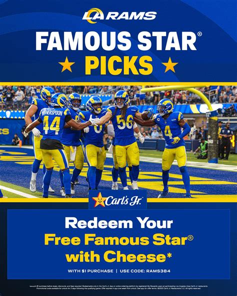 FREE Carl’s Jr Famous Star burger thanks to the RAMS. : r/LosAngelesRams