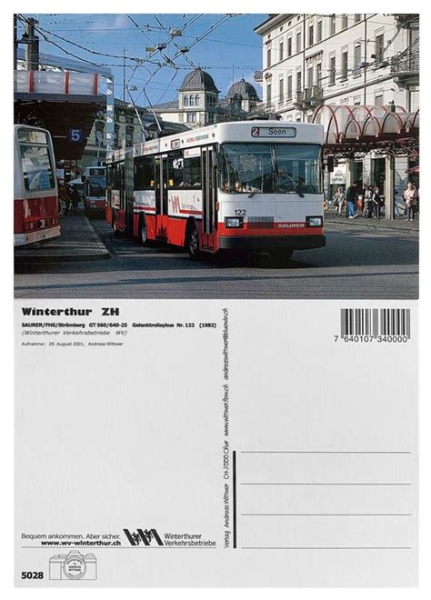 Winterthur Bahnhofplatz Trolleybus Wv Saurer Fhs Str Mberg Kaufen Auf