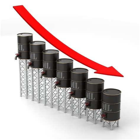 Caída del precio del petróleo render 3d de alta calidad que ilustra la