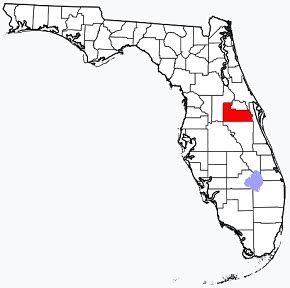 Orange County on the map of Florida 2024. Cities, roads, borders and directions in Orange County ...