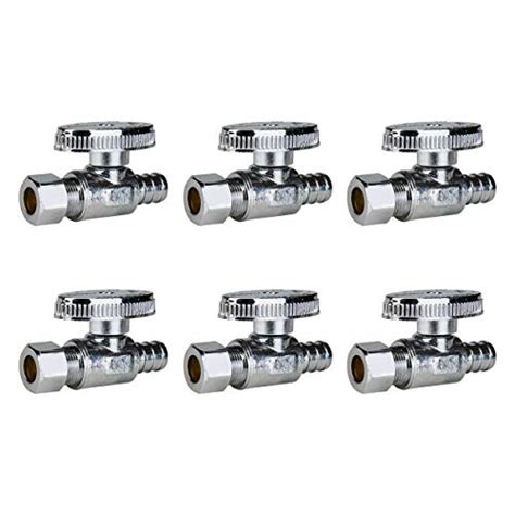 Snapklik 6 Pack 1 2 Pex Straight Stop Valve 3 8 OD Compression X