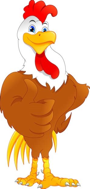 Premium Vector Cute Rooster Cartoon Thumb Up