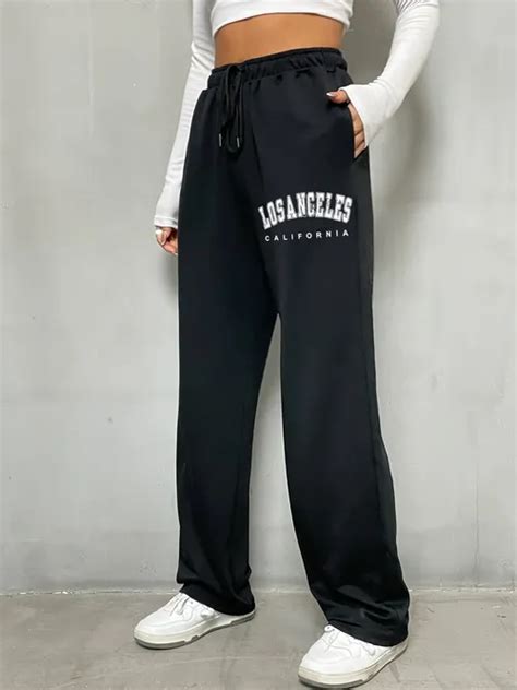 Women High Waist Sweatpants Pocket Temu