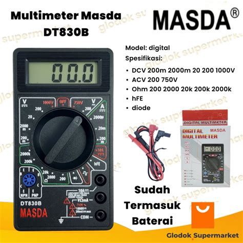 Jual Digital Multimeter Masda DT830B Multitester DT 830 B Avometer DT