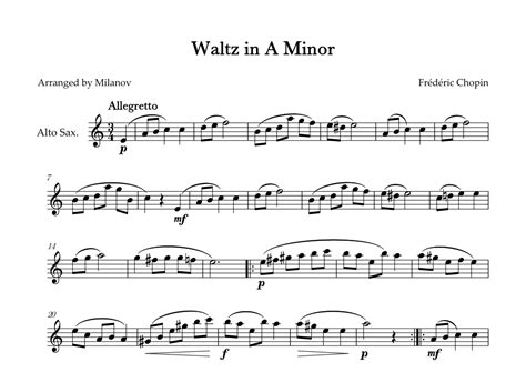 Waltz in A Minor | B. 150, Op. Posth. | Chopin | Alto Sax (arr. Milanov ...