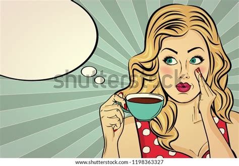 Sexy Blonde Pop Art Woman Coffee Stock Vector Royalty Free 1198363327 Shutterstock