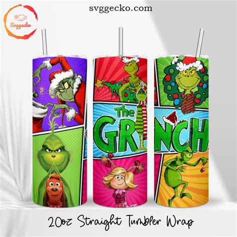 The Grinch Oz Straight Tumbler Wrap Designs Christmas Whoville