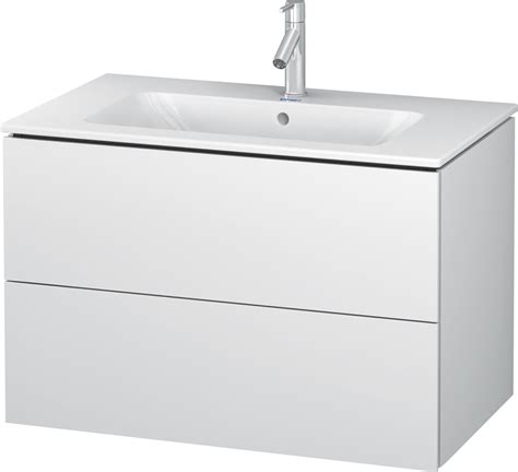 Duravit L Cube 2 Drawer Wall Mounted Vanity Unit White High Gloss For