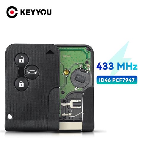 Keyyou Button Smart Card Key Mhz Id Pcf Chip For Renault