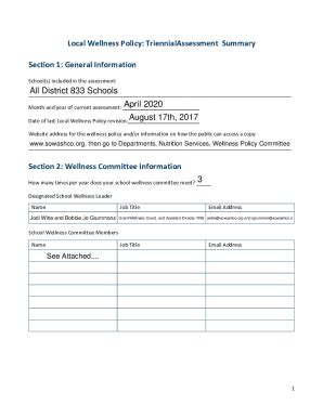 Fillable Online Local Wellness Policy Fillable Template Fax Email Print