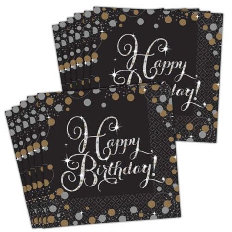 Amscan 269858 Sparkling Celebration Happy Birthday Lunch Napkin 16