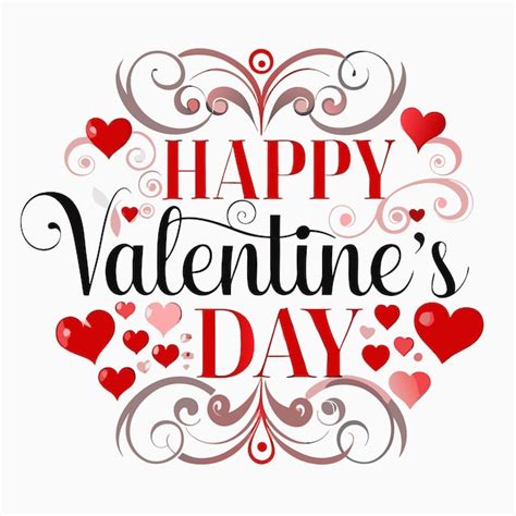 Premium Vector Happy Valentines Day Typography Vector Illustration