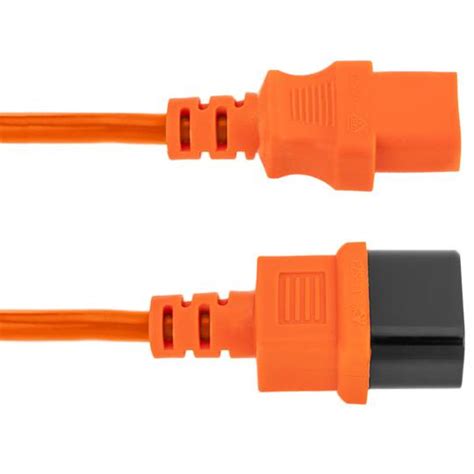 Cable eléctrico de alimentación IEC60320 C13 a C14 de color naranja de