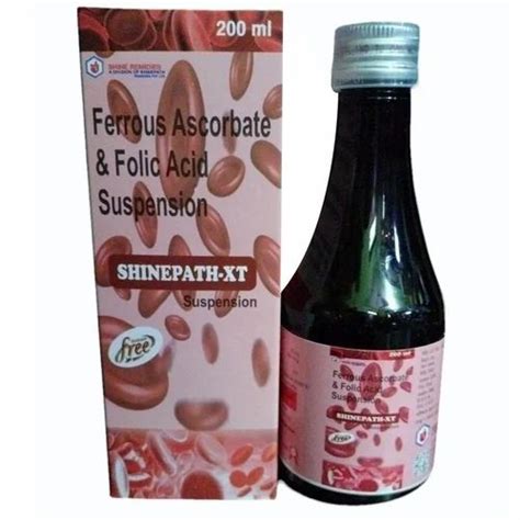 Shinepath Xt Ferrous Ascorbate Folic Acid Syrup Packaging Size Ml