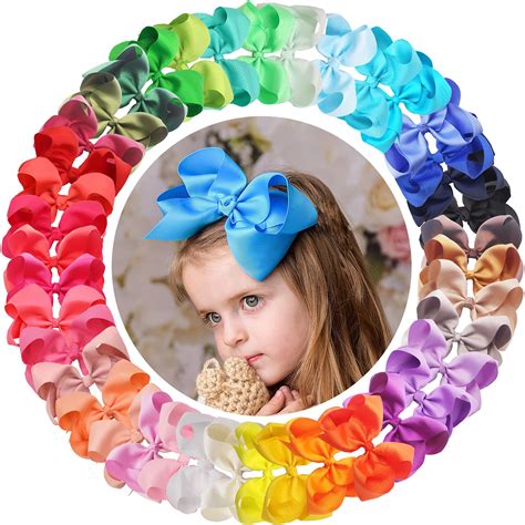 40 Colors 6inch Hair Bows Alligator Hair Clips Boutique