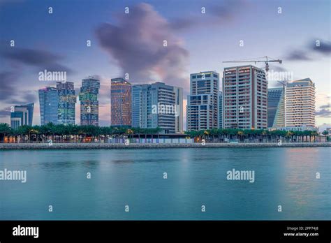 Beautiful Lusail Skyline View From Lusail Marina Stock Photo Alamy