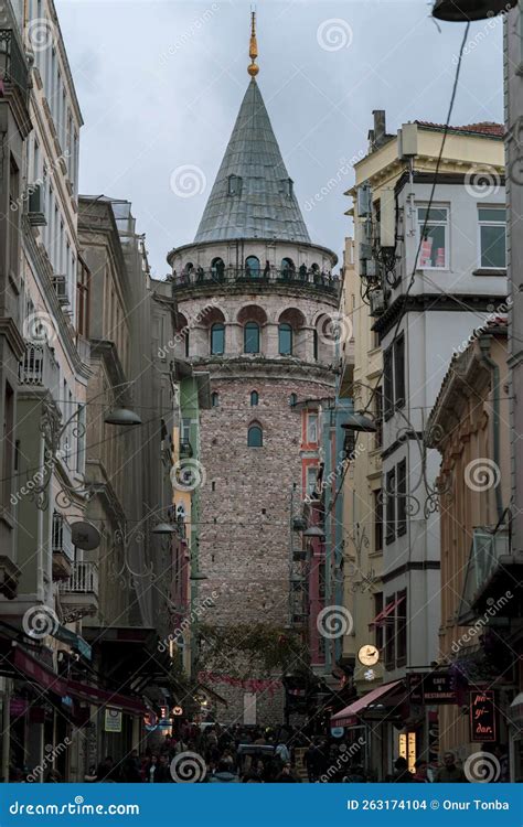 Istanbul Turkey December Galata Tower In The Foggy Morning