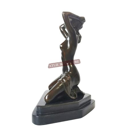 Half Nude Women Bronze Statue Sexy Western Female Sculpture Vintage