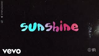 Sunshine Lyrics Onerepublic Elyrics Net