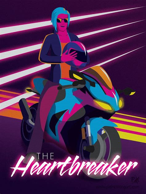 The Heartbreaker Sticker Synthwave Vaporwave Retrowave Outrun 80s