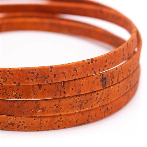 orange mm flat cork cord  meters mb cork